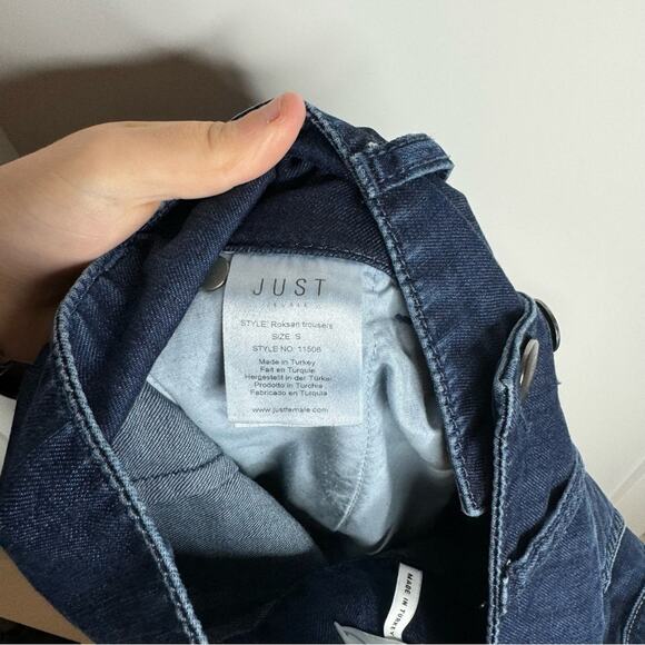 JUST Female Roksan Dark Wash High Rise Wide Leg Trousers Jeans Pants Size Small - Picture 7 of 8